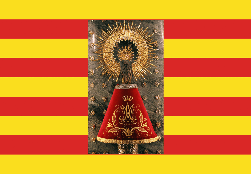Bandera Aragón Con Virgen del Pilar