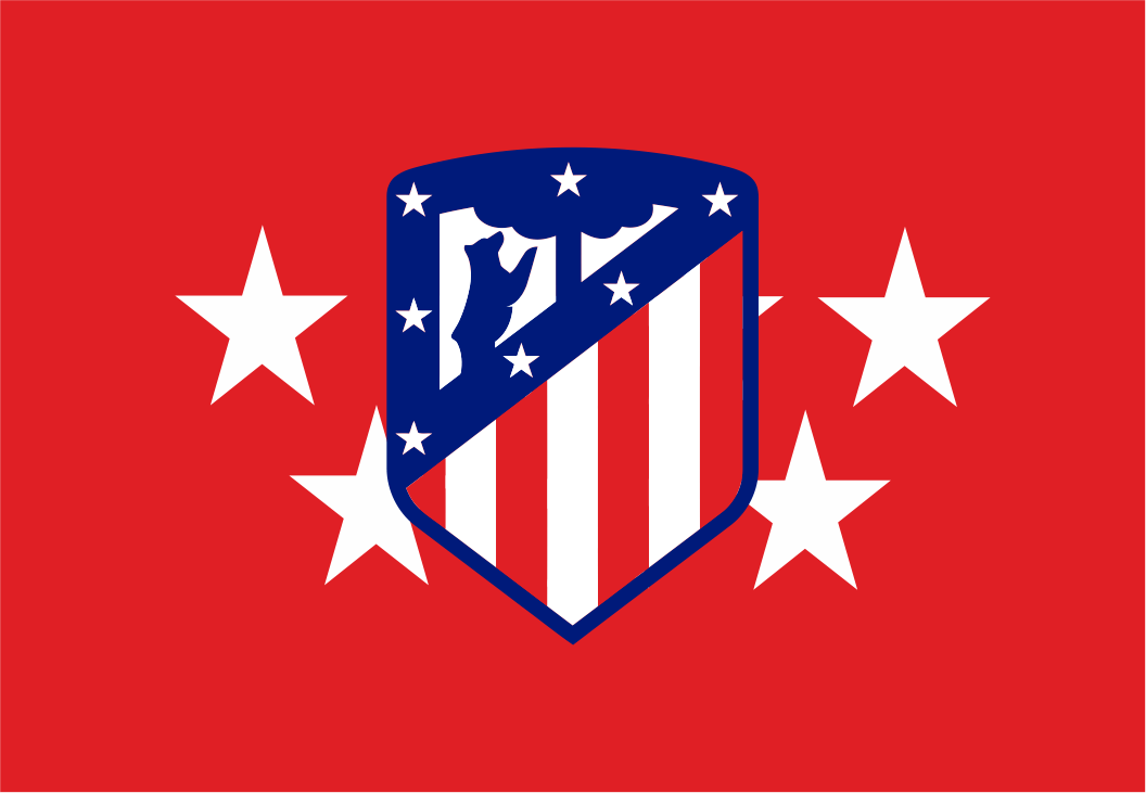 Bandera de Madrid con escudo del Atlético de Madrid - Banderas y Soportes