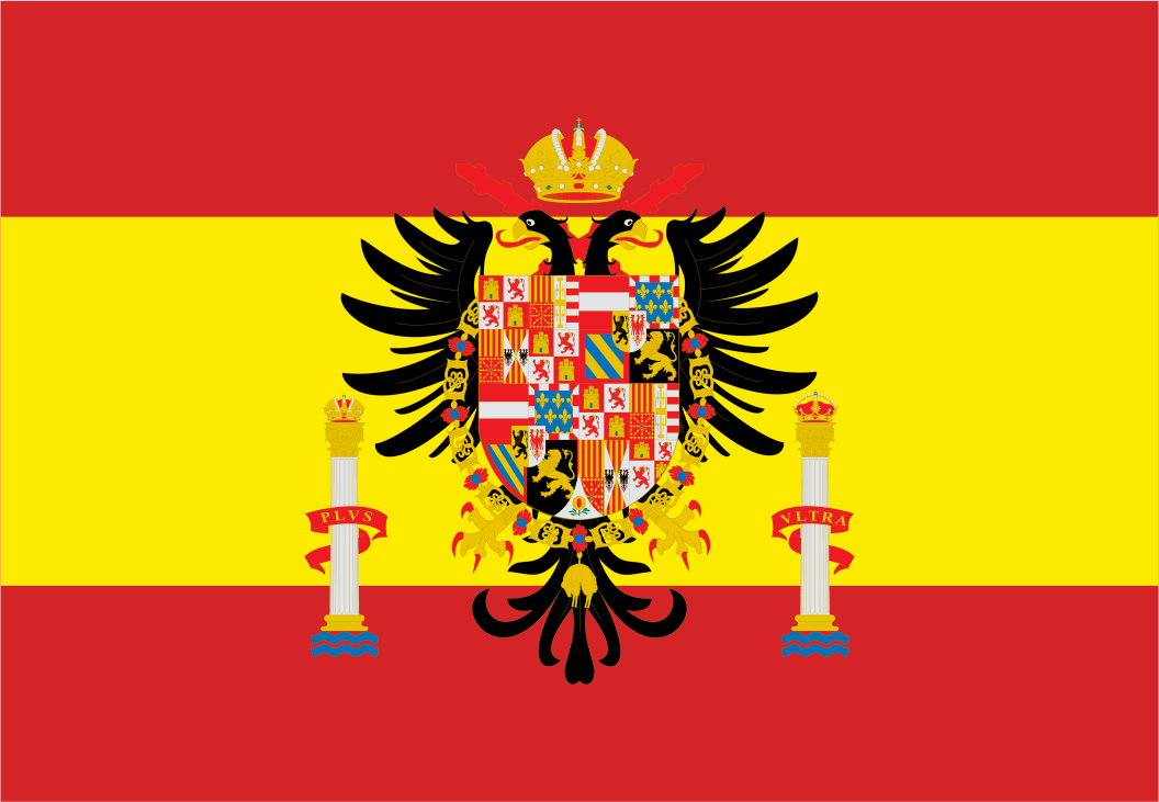 Bandera de España con Aguila bicefala o de los Austrias - Banderas y  Soportes