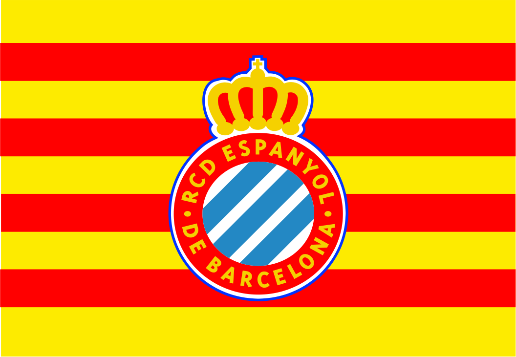 Bandera Catalana con escudo R.C.D. Espanyol - Banderas y Soportes